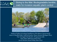 Biodegradable Benthic Mats As an Alternative to Conventional IAP Control