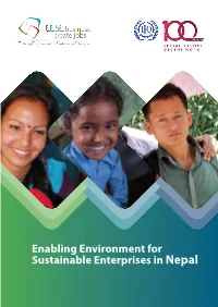 Enabling Environment for Sustainable Enterprises in Nepal