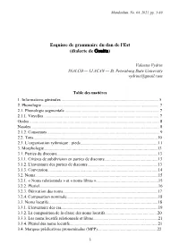 Esquisse De Grammaire Du Dan De L'est (Dialecte De Gouèta)