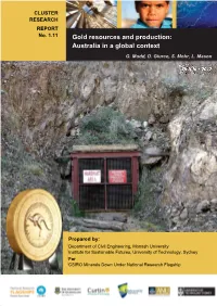 Gold Resources and Production: Australia in a Global Context