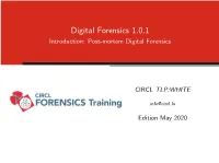 Introduction: Post-Mortem Digital Forensics