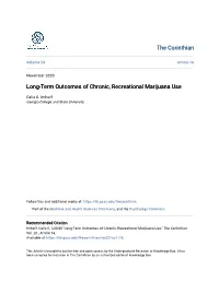 Long-Term Outcomes of Chronic, Recreational Marijuana Use