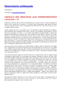 Osservatorio Settimanale