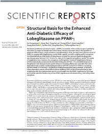 Structural Basis for the Enhanced Anti-Diabetic Efficacy Of