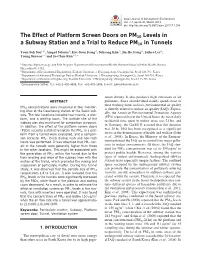 The Effect of Platform Screen Doors on PM10 Levels in a Subway Station and a Trial to Reduce PM10 in Tunnels