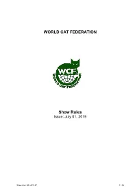 WORLD CAT FEDERATION Show Rules