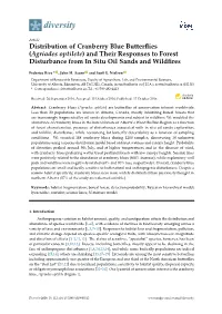 (Agriades Optilete) and Their Responses to Forest Disturbance from in Situ Oil Sands and Wildfires