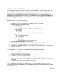 Calculator Guidelines for Compass Exam