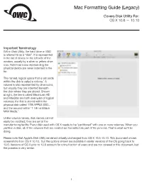 Mac Formatting Guide (Legacy)
