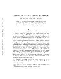 POLYNOMIALS and HIGH-DIMENSIONAL SPHERES 3 Where the Sum Is Over P2(N), the Set of All 2-Element Subsets of 1, 2,...,N