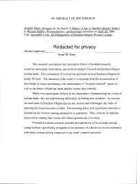 Redacted for Privacy Abstract Approved Susan M