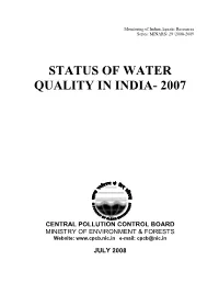 Status of Water Quality in India- 2007