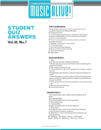 Student Quiz Answers