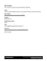 Surface Electromagnetic Waves on Structured Perfectly Conducting Surfaces