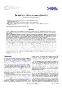 Surface Term Effects on Mass Estimators M
