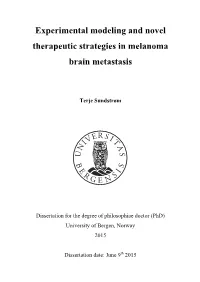 Thesis Was Carried out at the K