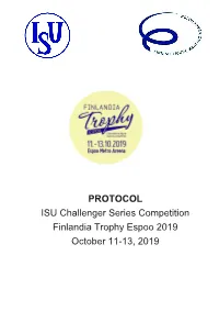CS Finlandia Trophy Espoo 2019 Protocol