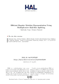 Efficient Regular Modular Exponentiation Using Multiplicative