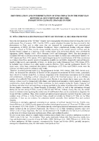 Identification and Interpretation of Enso Impacts in the Peruvian Historical Documentary Record: Insight Into Climate Changes in Peru
