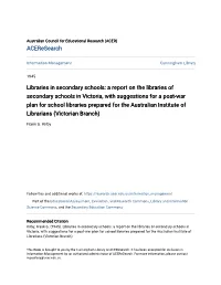 Libraries in Secondary Schools