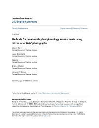 Methods for Broad-Scale Plant Phenology Assessments Using Citizen Scientists’ Photographs