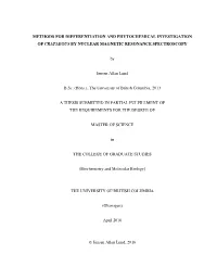 Methods for Differentiation and Phytochemical Investigation of Crataegus by Nuclear Magnetic Resonance Spectroscopy