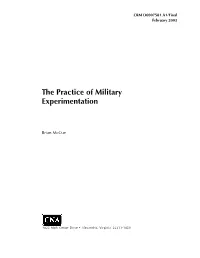 The Practice of Military Experimentation
