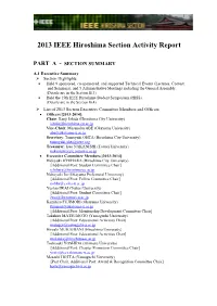 2013 IEEE Hiroshima Section Activity Report