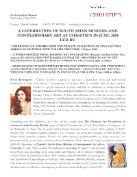 A Celebration of South Asian Modern and Contemporary Art at Christie’S in June 2008 Led By
