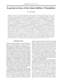A Partial Revision of the Asian Babblers (Timaliidae)