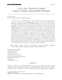 As If a Stage: Towards an Ecological Concept of Thought in Indian Buddhist Philosophy ______
