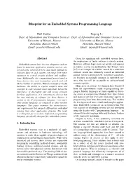 Blueprint for an Embedded Systems Programming Language