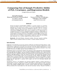 Comparing Out-Of-Sample Predictive Ability of PLS, Covariance, and Regression Models Completed Research Paper