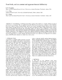 Frost Boils, Soil Ice Content and Apparent Thermal Diffusivity