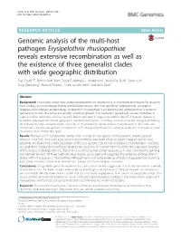 Genomic Analysis of the Multi-Host Pathogen Erysipelothrix