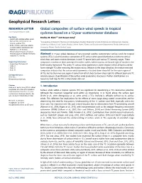 Global Composites of Surface Wind Speeds in Tropical Cyclones Based