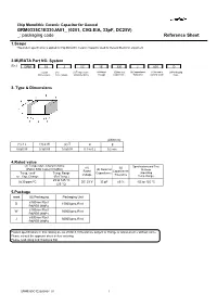 GRM0335C1E330JA01 (0201, C0G:EIA, 33Pf, DC25V) : Packaging Code Reference Sheet