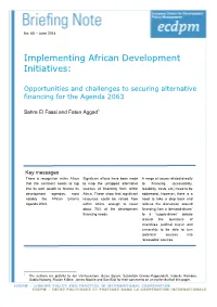 Implementing African Development Initiatives