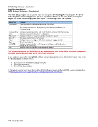 Intel® Desktop Boards BIOS Settings Dictionary – Alphabetical the BIOS