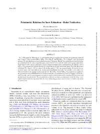 Polarimetric Relations for Snow Estimation—Radar Verification