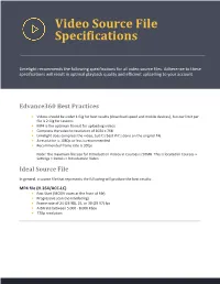 Video Source File Specifications