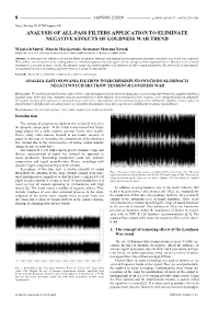 Analysis of All-Pass Filters Application to Eliminate Negative Effects of Loudness War Trend