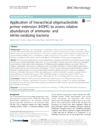 Application of Hierarchical Oligonucleotide Primer Extension (HOPE) to Assess Relative Abundances of Ammonia- and Nitrite-Oxidiz