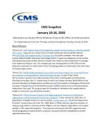 CMS Snapshot January 10-16, 2020 (PDF)