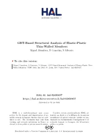 GBT-Based Structural Analysis of Elastic-Plastic Thin-Walled Members Miguel Abambres, D Camotim, N Silvestre