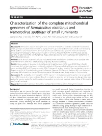 Nematodirus Spathiger of Small Ruminants Guang-Hui Zhao1*†, Yan-Qing Jia1†, Wen-Yu Cheng1, Wen Zhao1, Qing-Qing Bian1 and Guo-Hua Liu2*