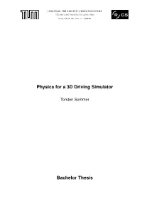Physics for a 3D Driving Simulator