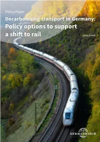 Policy Options to Support a Shift to Rail