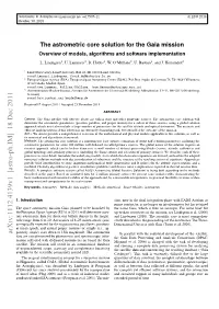 The Astrometric Core Solution for the Gaia Mission Overview of Models, Algorithms and Software Implementation
