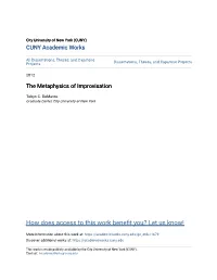 The Metaphysics of Improvisation